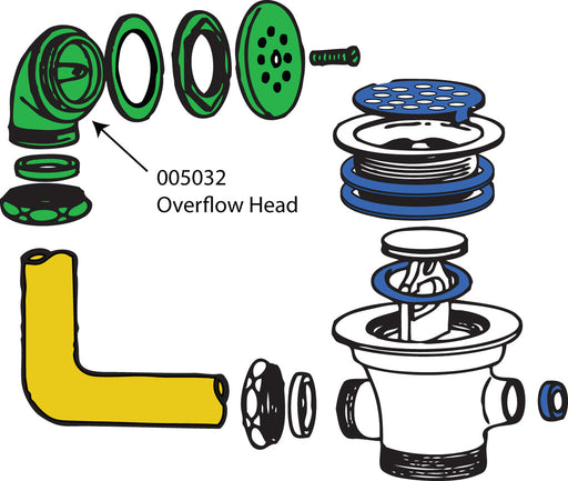 BK Resources 005032 Overflow Head for Lever Drain