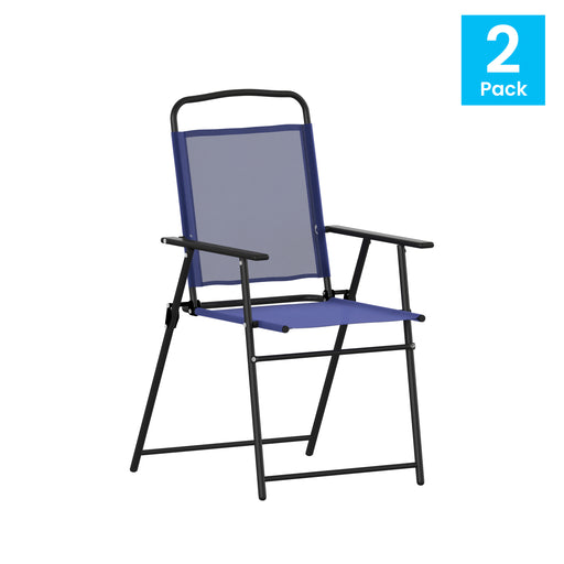 2PK Navy Folding Sling Chairs