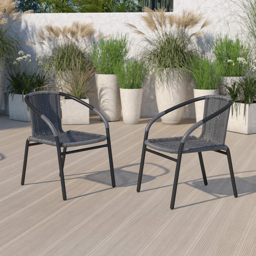 Gray Rattan Stack Chair