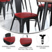 4PK Red Poly Chair Seats
