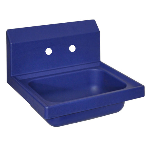 BK Resources APHS-W1410-2B ION™ Blue Antimicrobial Hand Sink, 2 Faucet Holes,  14” x 10” x 5”