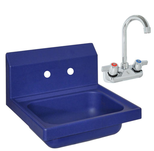BK Resources APHS-W1410-BPG ION™ Blue Antimicrobial Hand Sink w/ Faucet 14”x10”x5”