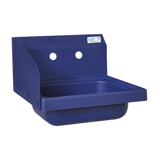 BK Resources APHS-W1410-LSB ION™ Blue Antimicrobial Hand Sink w/ Left Side Splash, 2 Holes 