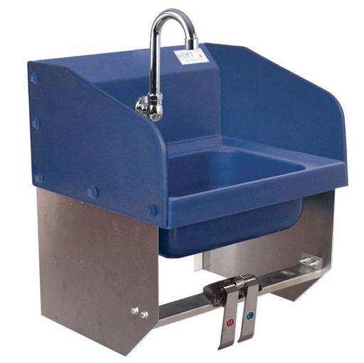 BK Resources APHS-W1410-SSBKKPG ION™ Blue Antimicrobial Hand Sink W/Knee Valve, Faucet, Side Splashes