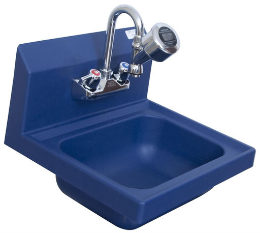 BK Resources APHS-W1410-STBPG ION™ Blue Antimicrobial Hand Sink w/Sanitimer, Faucet 14”x10”x5”