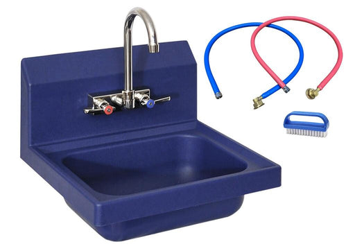 BK Resources APHS-W1410-WBBE ION™ Blue Antimicrobial Hand Sink, Full Kit, 2 Holes 14”x10”x5”