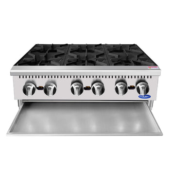 Atosa USA ATHP-36-6 Heavy Duty Stainless Steel 36-Inch Six Burner Hotplate - Natural Gas