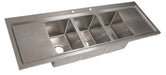BK Resources BK-DIS-1014-3-12T 3 Compartment Dropin Sink 10"x14"x10" w/ Dual 12" Drainboards