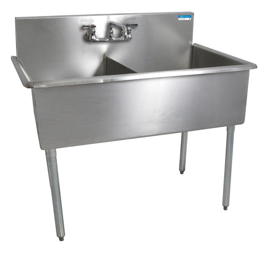 BK Resources BK8BS-2-1821-12 
Stainless Steel 2 Compartment Budget Sink, Rolled Front & Side Edges 18X21X12D
