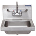 BK Resources BKHS-W-1410-W-G Stainless Steel Hand Sink w/ Wristblade Faucet, 2 Holes 14”x10”x5”