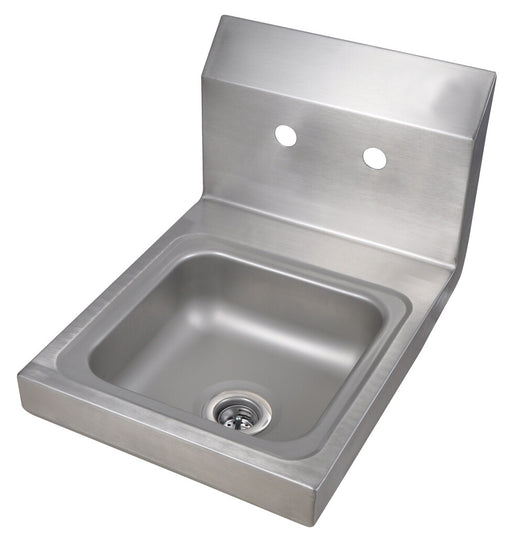 BK Resources BKHS-W-SS Space Saver Stainless Steel Hand Sink, 2 Holes 9"x9"x5"