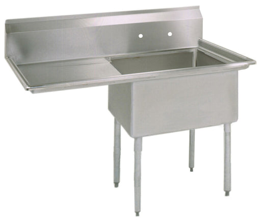 BK Resources BKS-1-1824-14-24L Stainless Steel 1  Compartment Sink w/ 24" Left Drainboard 18X24X14D