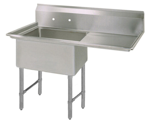 BK Resources BKS-1-1824-14-24RS Stainless Steel 1  Compartment Sink w/ 24" Right Drainboard 18X24X14D