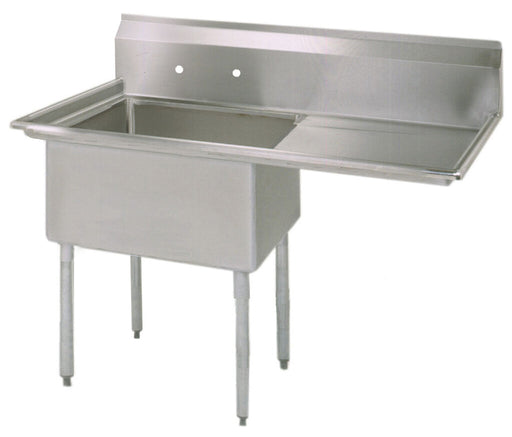 BK Resources BKS-1-1824-14-24R Stainless Steel 1  Compartment Sink w/ 24" Right Drainboard 18X24X14D
