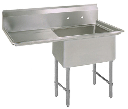 BK Resources BKS-1-24-14-24LS Stainless Steel 1  Compartment Sink w/ 24" Left Drainboard 24X24X14D Bowl