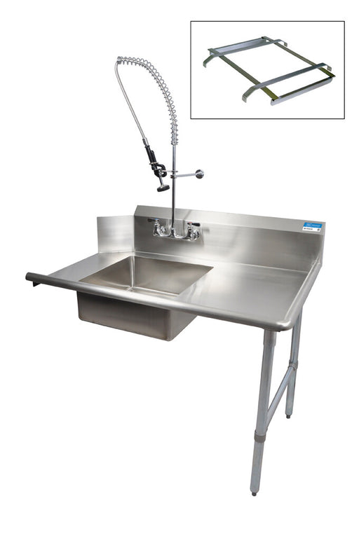 BK Resources BKSDT-60-R-P2-G 60" Right Side Soiled Dish Table Pre-Rinse Bundle
