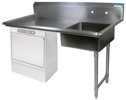 BK Resources BKUCDT-60-R-SS 60" Right Side Undercounter Stainless Steel Dish Table Kit