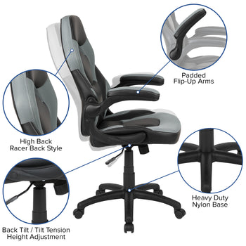 Gray/Black Racing Gaming Chair