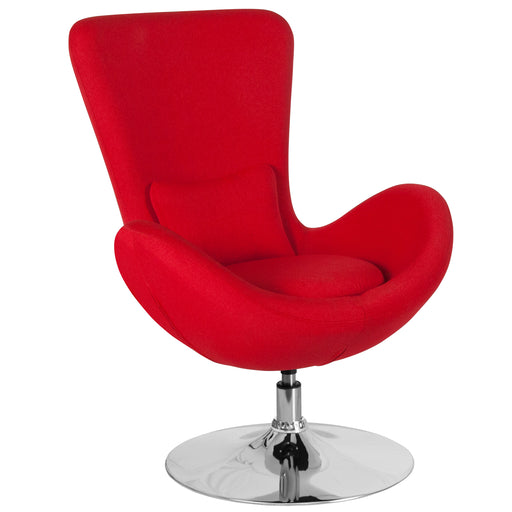 Red Fabric Egg Series Chair