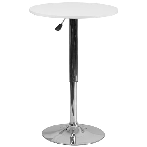Round Adjustable Wood Table