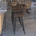 2PK 30" Brown Leather Stools