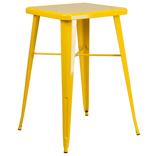 23.75SQ Yellow Metal Bar Table