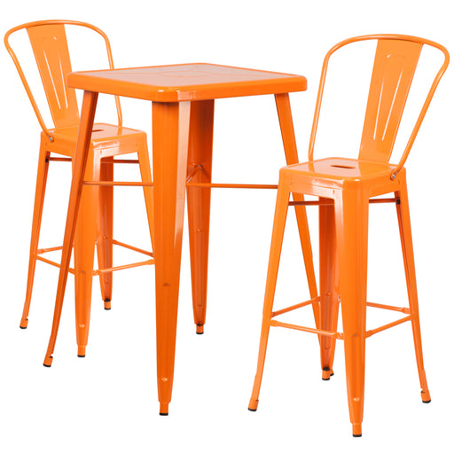 23.75SQ Orange Metal Bar Set