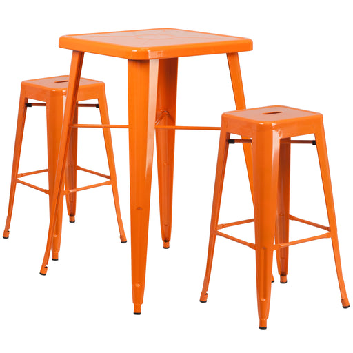 23.75SQ Orange Metal Bar Set