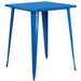 31.5SQ Blue Metal Bar Table