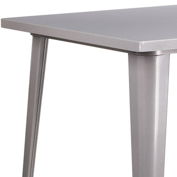 31.5SQ Silver Metal Bar Table
