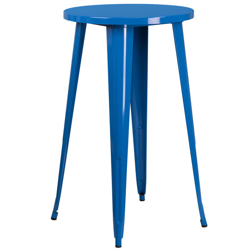 24RD Blue Metal Bar Table