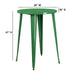 30RD Green Metal Bar Table