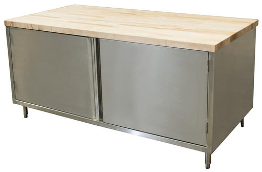 BK Resources CMT-3072H 30" x 72" Maple Top Cabinet Base Chef Table Hinged Door
