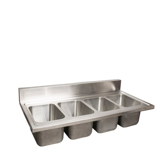 BK Resources DDI4-R5-1014 4 Compartment Dropin Sink with 5" Riser