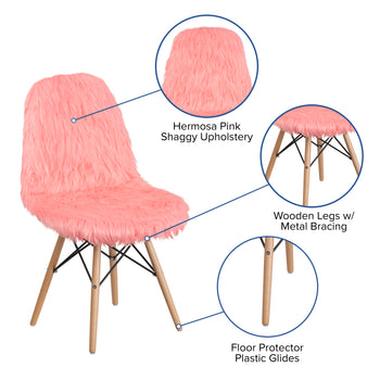 Hermosa Pink Shaggy Chair