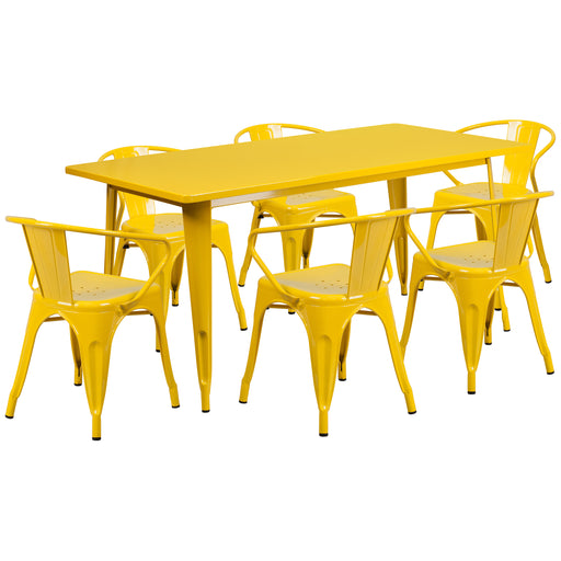 31.5x63 Yellow Metal Table Set