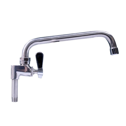 BK Resources EVO-AF12 Evolution Series Stainless Steel Add On Faucet 12" Swing Spout