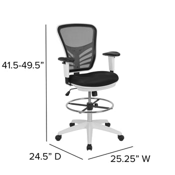 Black Draft Chair-White Frame