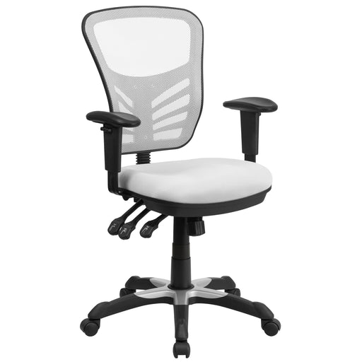 White Mid-Back Mesh Chair