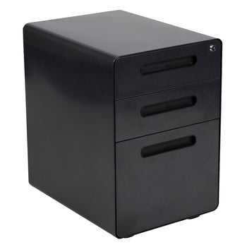3-Drawer Filing Cabinet-Black