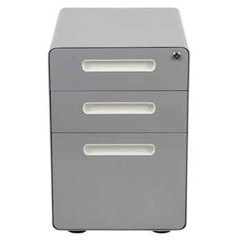3-Drawer Filing Cabinet-Gray