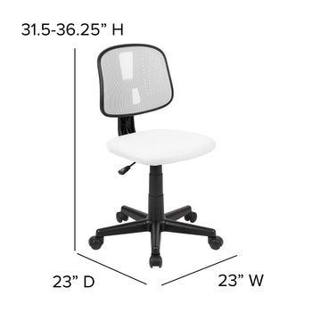 Pivot Back White Mesh Chair