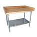 BK Resources MBTS-4836 Hard Maple Bakers Top Table, Stainless Undershelf, Oil Finish 48" x 36" 