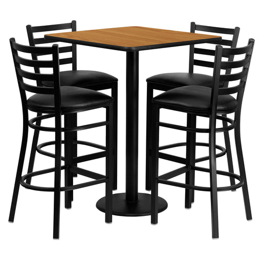 30SQ NA Bar Table-BK VYL Seat