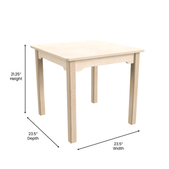 Beech 23.5" Square Wood Table