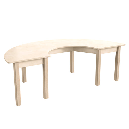 Beech Half Circle Wooden Table