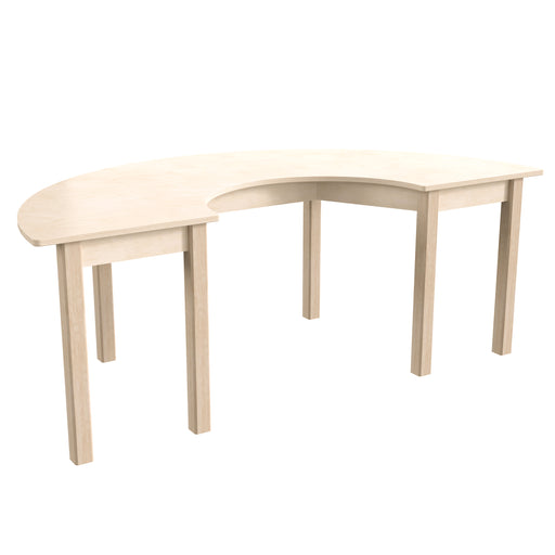 Beech Half Circle Wooden Table