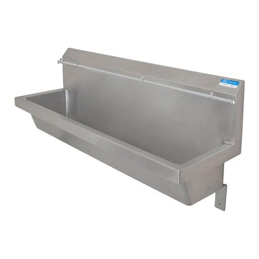 BK Resources MSU-72PG Stainless Steel 72" Urinal with Wall Mount Design, Brackets Included