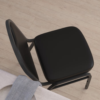 Black/Black Vinyl Stack Chair