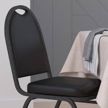 Black/Silver Vein Stack Chair